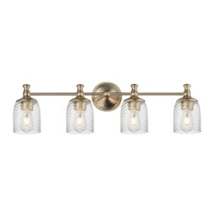 Swirl Four Light Bath Vanity in Satin Champagne by Maxim