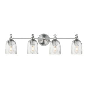 Swirl Four Light Bath Vanity in Satin Nickel by Maxim