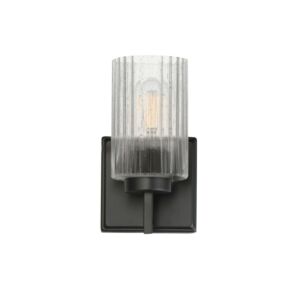 Rigata One Light Wall Sconce in Black by Maxim