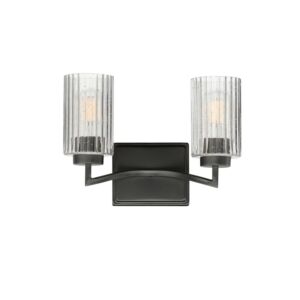 Rigata Two Light Wall Sconce in Black by Maxim