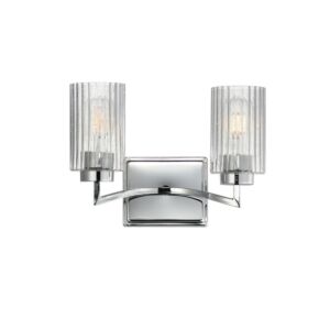 Rigata Two Light Wall Sconce in Polished Nickel by Maxim