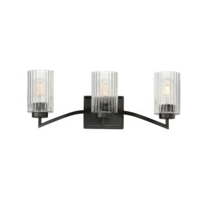 Rigata Three Light Bath Vanity in Black by Maxim