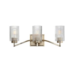 Rigata Three Light Bath Vanity in Satin Champagne by Maxim