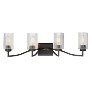 Rigata Four Light Bath Vanity in Black by Maxim