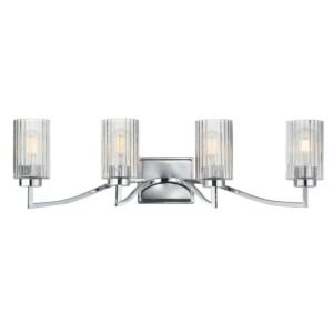 Rigata Four Light Bath Vanity in Polished Nickel by Maxim