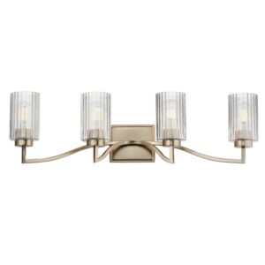 Rigata Four Light Bath Vanity in Satin Champagne by Maxim