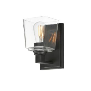 Cubos One Light Wall Sconce in Black by Maxim