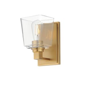 Cubos One Light Wall Sconce in Natural Aged Brass by Maxim