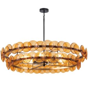 Loren Six Light Chandelier in Gunmetal by Maxim