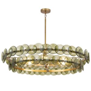 Loren Six Light Chandelier in Weathered Brass by Maxim