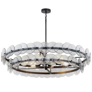 Loren Six Light Chandelier in Gunmetal by Maxim