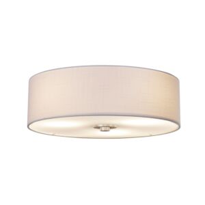 Textile 3-Light Flush-Mount in Pewter, Nickel, Silver