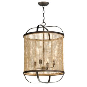 Cestino Four Light Pendant in Antique Bronze by Maxim