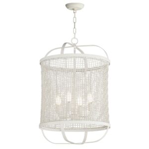 Cestino Four Light Pendant in Weathered White by Maxim