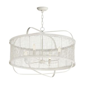 Cestino Four Light Pendant in Weathered White by Maxim