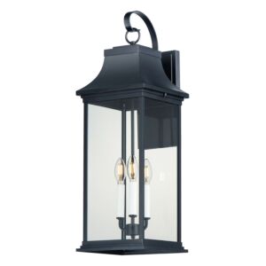 Vicksburg Three Light Outdoor Wall Sconce in Black by Maxim