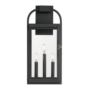 Bonham Three Light Outdoor Wall Sconce in Black by Maxim