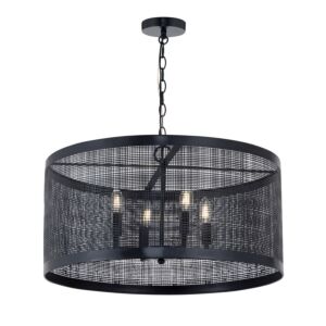 Hatcher Four Light Pendant in Black by Maxim