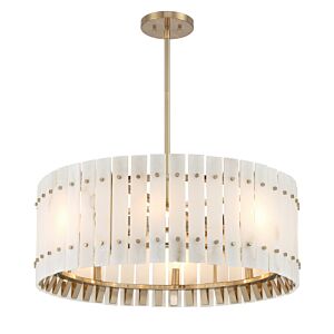 Bardon Eight Light Pendant in Celeste Brass by Metropolitan