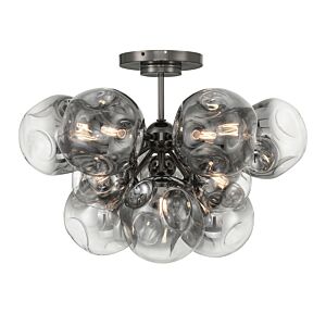 Neveh 12 Light Semi Flush Mount in Gun Metal by Metropolitan