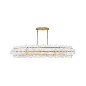 Rene LED Chandelier in Distressed Brass by Fredrick Ramond