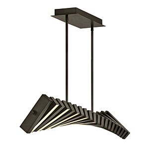 Stitch LED Linear Chandelier in Painted Black Oxide by Fredrick Ramond