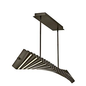 Stitch LED Linear Chandelier in Painted Black Oxide by Fredrick Ramond