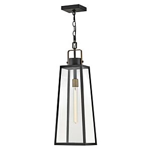 Hugh LED Hanging Lantern in Black by Lark