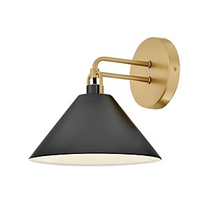 Milo LED Wall Sconce in Lacquered Brass by Lark