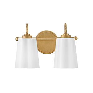 Honey LED Bathroom Vanity Light in Distressed Brass by Lark