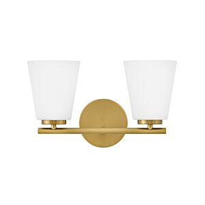 Bri LED Bathroom Vanity Light in Lacquered Brass by Lark