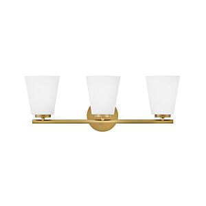 Bri LED Bathroom Vanity Light in Lacquered Brass by Lark