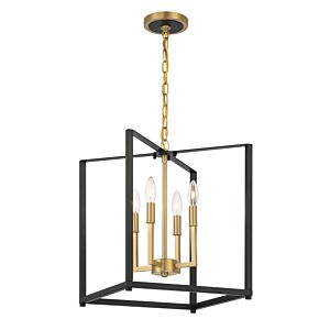 Colwick Four Light Pendant in Matte Black And Signature Gold by MinkaLavery