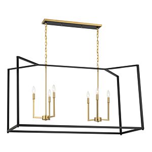 Colwick Six Light Island Chandelier in Matte Black And Signature Gold by MinkaLavery