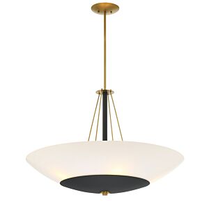 Bax Five Light Pendant in Sand Coal And Soft Brass by MinkaLavery