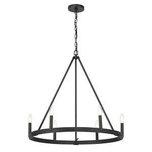 Dutton Six Light Chandelier in Coal Black by MinkaLavery