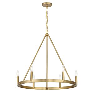 Dutton Six Light Chandelier in Signature Brass by MinkaLavery