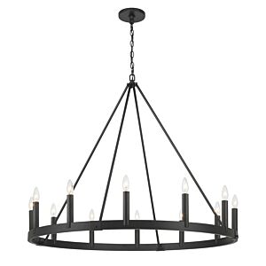 Dutton 12 Light Chandelier in Coal Black by MinkaLavery