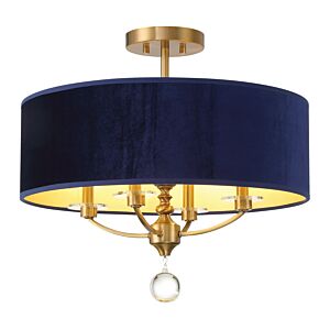 Van Noord 4-Light Semi-Flush Mount in Oxidized Aged Brass