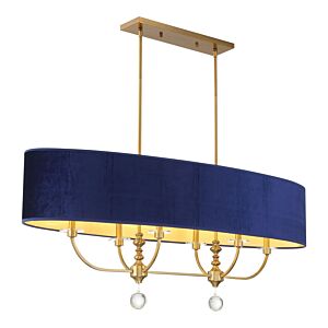 Van Noord Six Light Island Chandelier in Oxidized Aged Brass by MinkaLavery