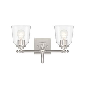 Antonia Two Light Bath Vanity in Brushed Nickel by MinkaLavery