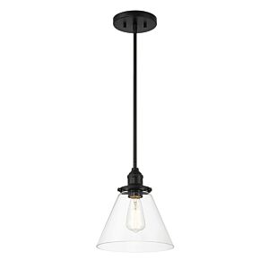 Barwell One Light Mini Pendant in Coal Black by MinkaLavery