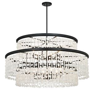 Shimmering Elegance 12 Light Chandelier in Sand Coal by MinkaLavery