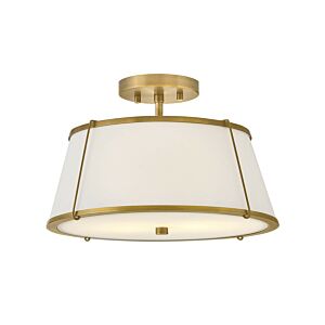 Clarke LED Semi Flush Mount in Lacquered Dark Brass by Hinkley