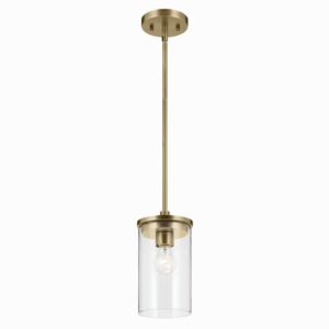 Crosby  Mini Pendant in Natural Brass by Kichler