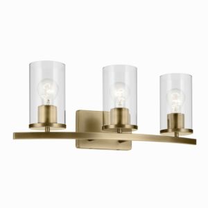 Crosby  Bathroom Vanity Light in Natural Brass by Kichler