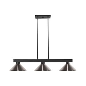 Z-Lite Cobalt 3-Light Linear Pendant Light In Matte Black