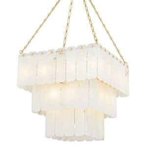 Moissanite 33 Light Chandelier in Aged Brass by Hudson Valley