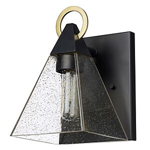 Dewitt  Outdoor Wall Lantern in Matte Blackith Gold by Acclaim Lighting