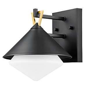 Edmore  Outdoor Wall Lantern in Matte Blackith Gold by Acclaim Lighting